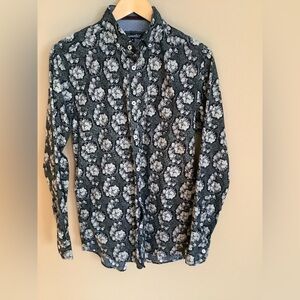 Coastal Men’s Long Sleeve Black and White Shirt Size Medium